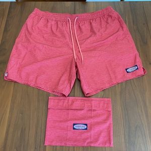 Vineyard Vines Men's 7 Inch Chappy Swim Trunks - Red - Size XL